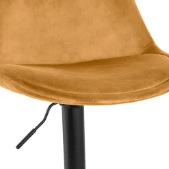 ALTEREGO Tabouret réglable 'MIKE' en velours moutarde et pied noir Best