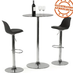 ALTEREGO Tabouret réglable 'PRINCES' noir avec haut dossier confortable Discount