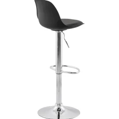 ALTEREGO Tabouret réglable 'PRINCES' noir avec haut dossier confortable Discount