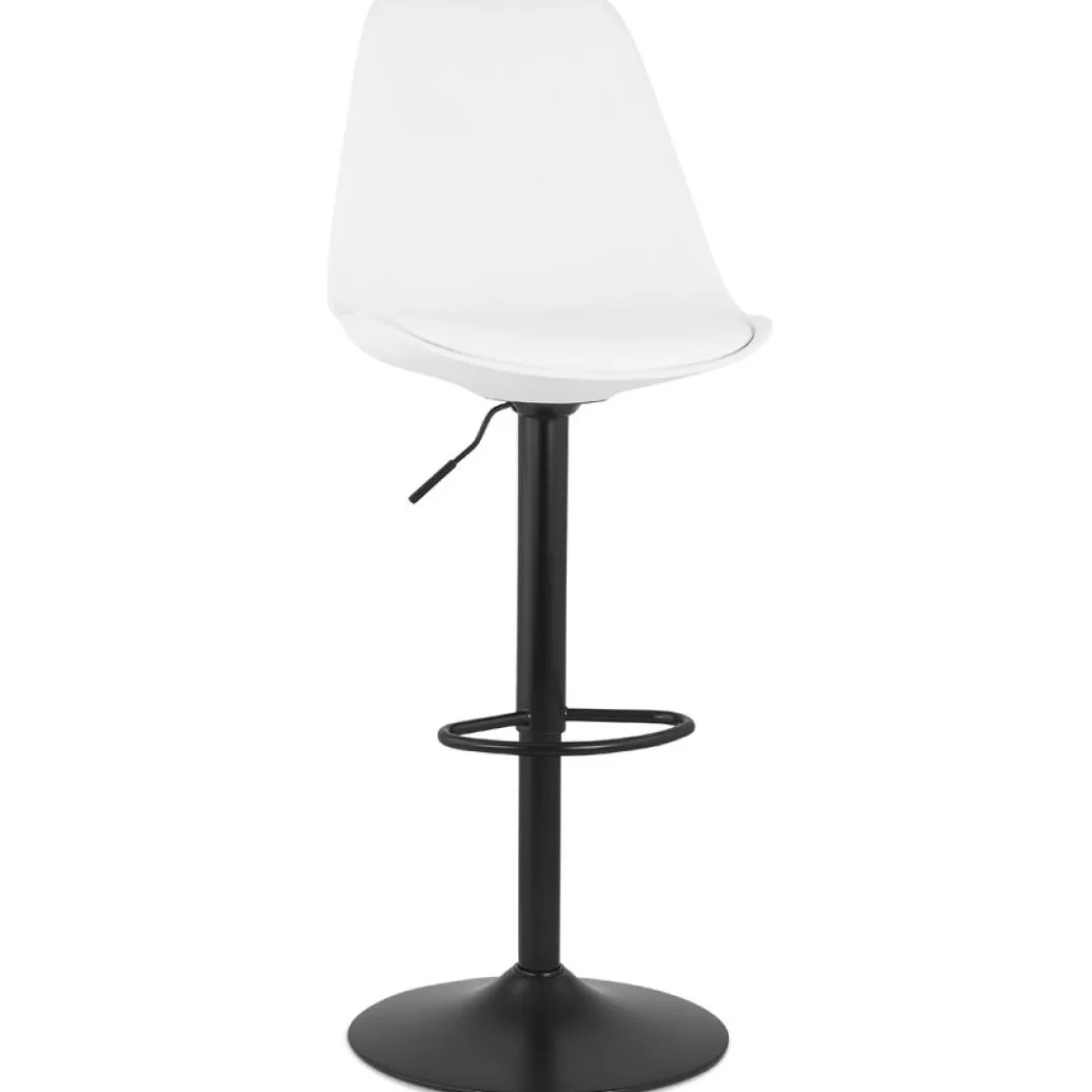 ALTEREGO Tabouret réglable 'TUTO' blanc et pied noir Hot
