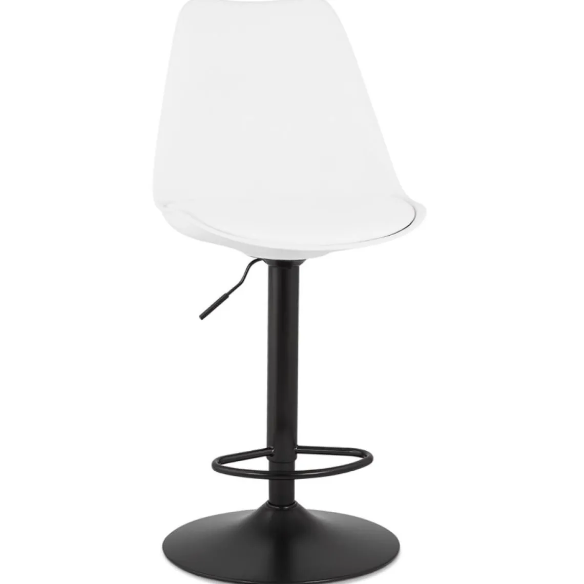 ALTEREGO Tabouret réglable 'TUTO' blanc et pied noir Hot