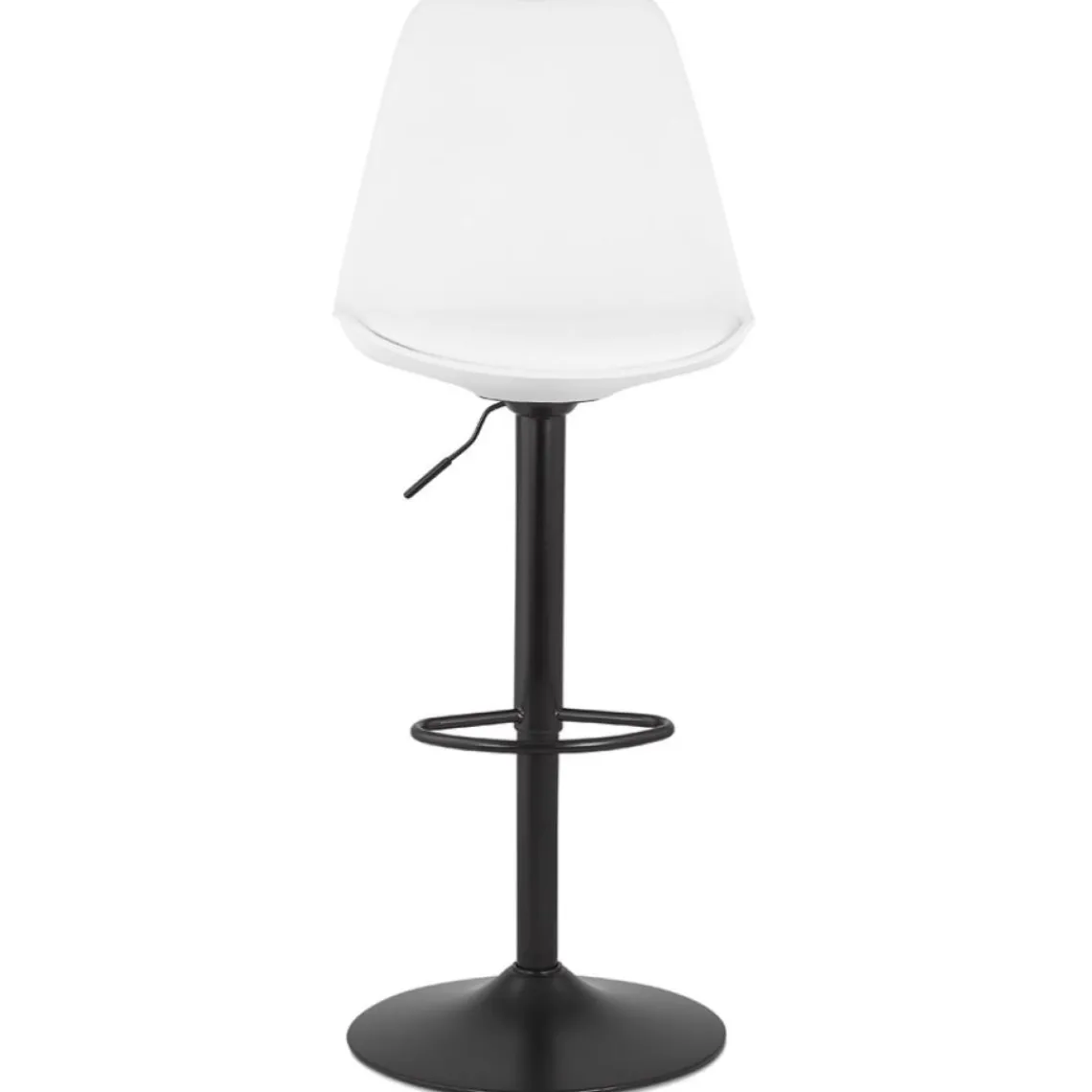 ALTEREGO Tabouret réglable 'TUTO' blanc et pied noir Hot