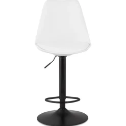 ALTEREGO Tabouret réglable 'TUTO' blanc et pied noir Hot
