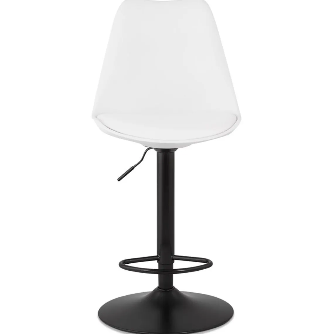 ALTEREGO Tabouret réglable 'TUTO' blanc et pied noir Hot