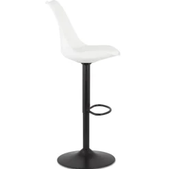 ALTEREGO Tabouret réglable 'TUTO' blanc et pied noir Hot