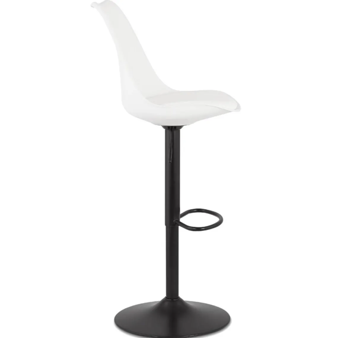 ALTEREGO Tabouret réglable 'TUTO' blanc et pied noir Hot