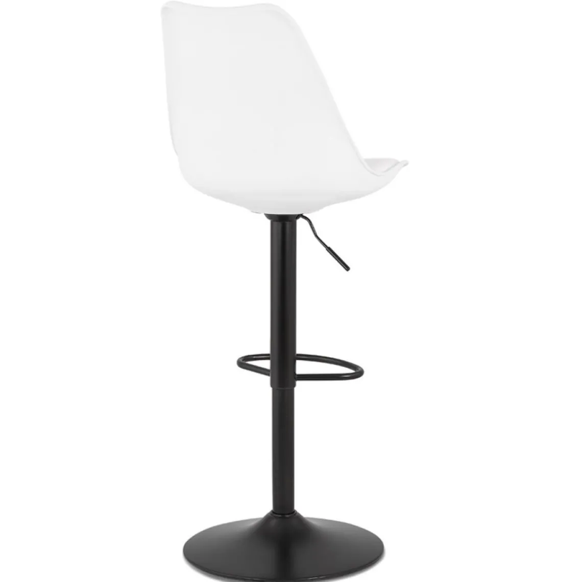 ALTEREGO Tabouret réglable 'TUTO' blanc et pied noir Hot