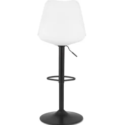 ALTEREGO Tabouret réglable 'TUTO' blanc et pied noir Hot
