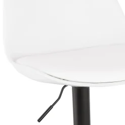 ALTEREGO Tabouret réglable 'TUTO' blanc et pied noir Hot