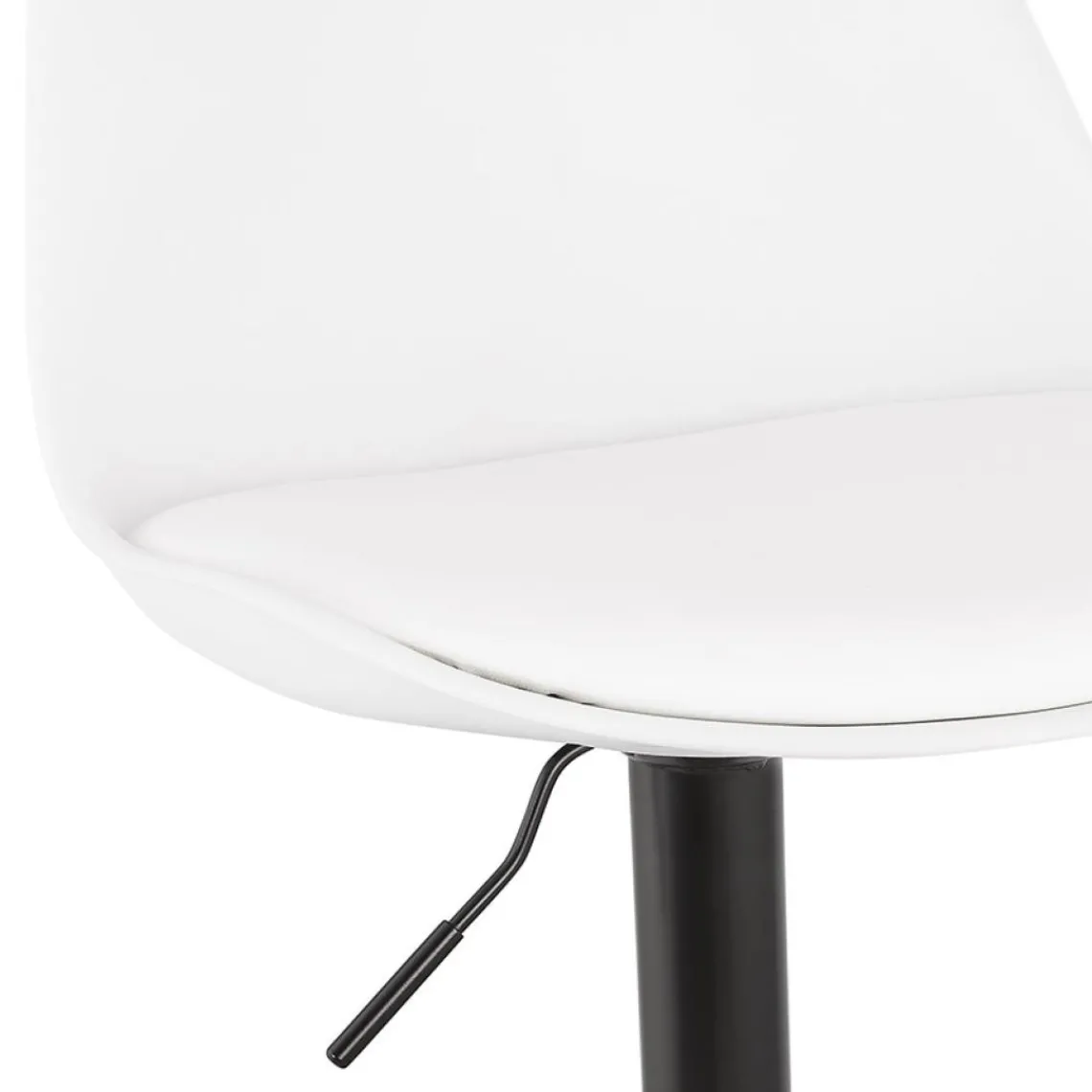 ALTEREGO Tabouret réglable 'TUTO' blanc et pied noir Hot