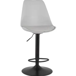 ALTEREGO Tabouret réglable 'TUTO' gris et pied noir Outlet