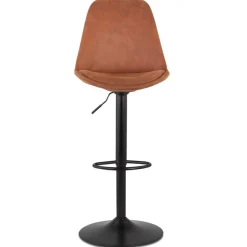 ALTEREGO Tabouret réglable 'ZEBRA' en microfibre brun et pied noir Sale