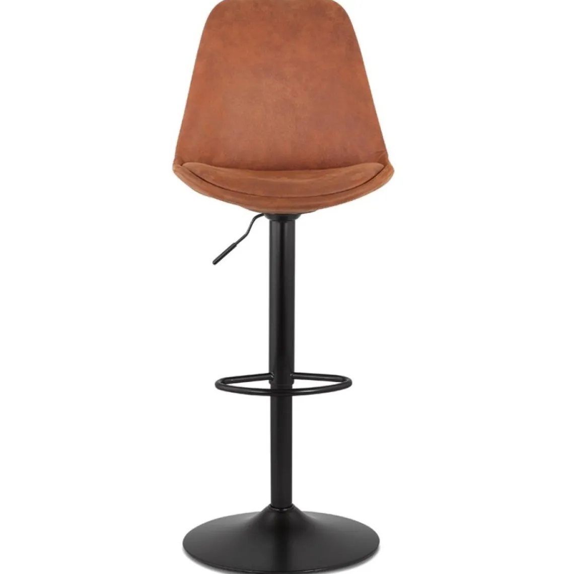 ALTEREGO Tabouret réglable 'ZEBRA' en microfibre brun et pied noir Sale