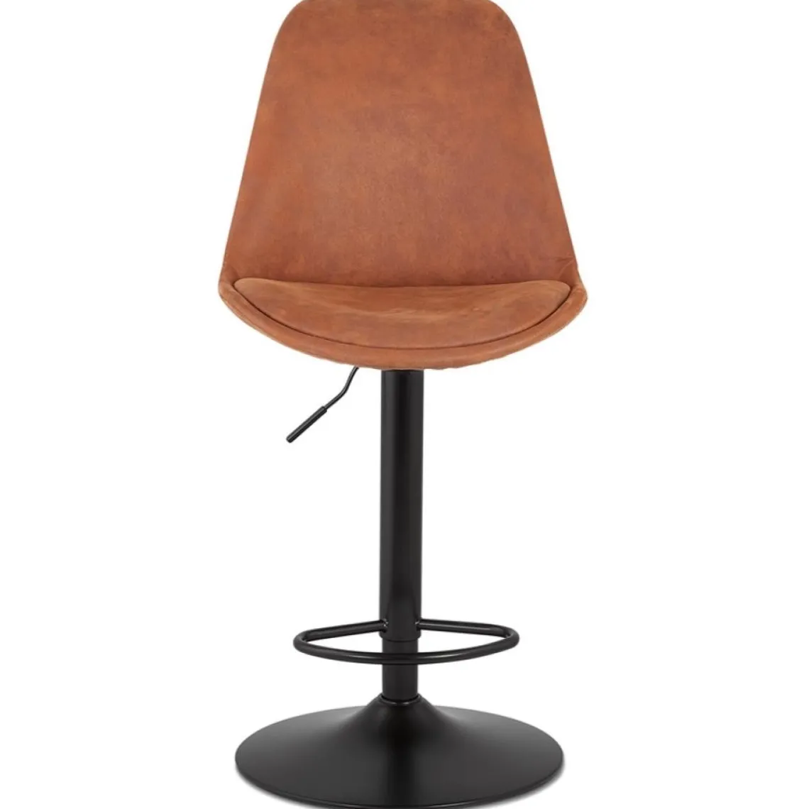 ALTEREGO Tabouret réglable 'ZEBRA' en microfibre brun et pied noir Sale