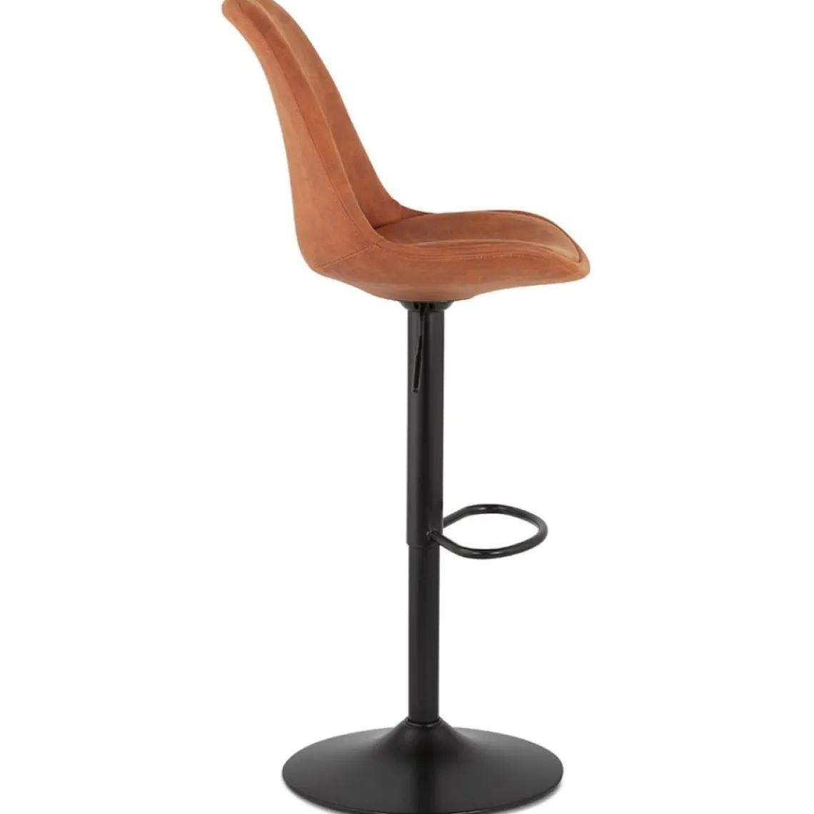 ALTEREGO Tabouret réglable 'ZEBRA' en microfibre brun et pied noir Sale