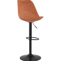 ALTEREGO Tabouret réglable 'ZEBRA' en microfibre brun et pied noir Sale