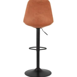 ALTEREGO Tabouret réglable 'ZEBRA' en microfibre brun et pied noir Sale