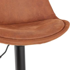 ALTEREGO Tabouret réglable 'ZEBRA' en microfibre brun et pied noir Sale