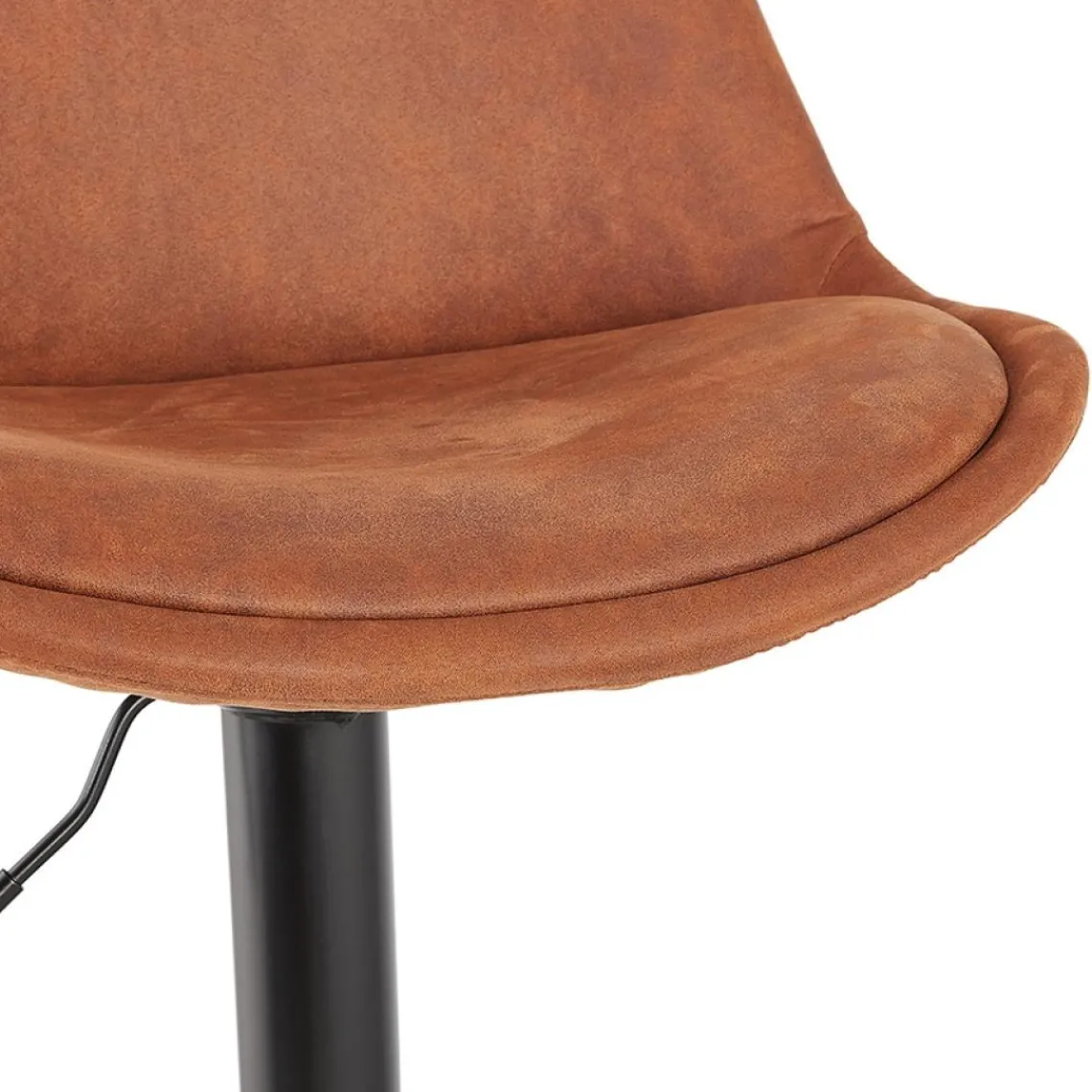 ALTEREGO Tabouret réglable 'ZEBRA' en microfibre brun et pied noir Sale