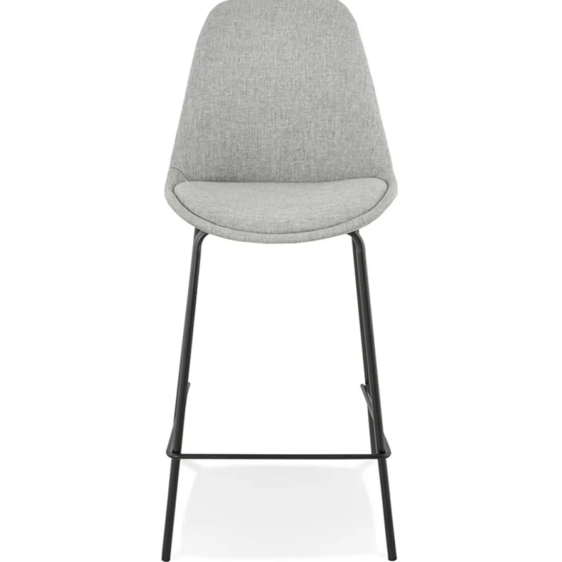 ALTEREGO Tabouret snack mi-hauteur 'ALOE MINI' en tissu gris avec pied en métal New