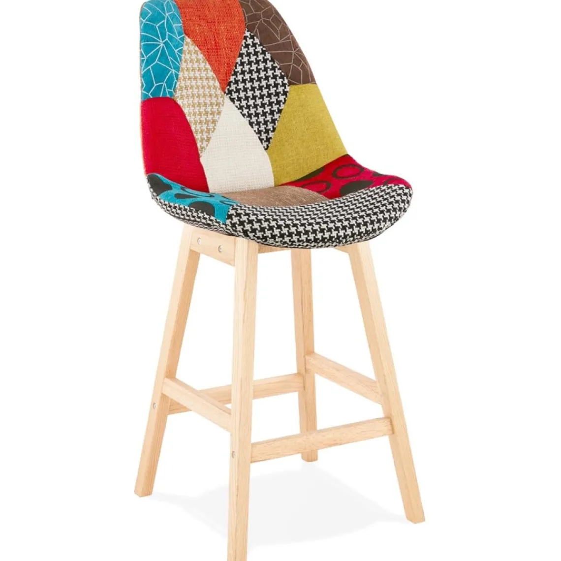 ALTEREGO Tabouret snack mi-hauteur 'CUPIDON MINI' style patchwork Clearance