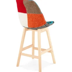 ALTEREGO Tabouret snack mi-hauteur 'CUPIDON MINI' style patchwork Clearance