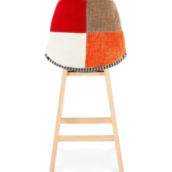 ALTEREGO Tabouret snack mi-hauteur 'CUPIDON MINI' style patchwork Clearance