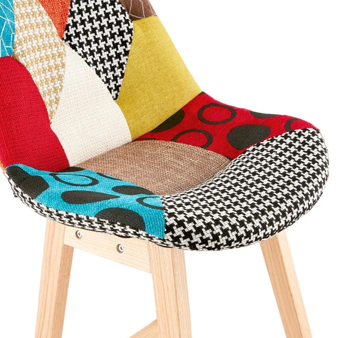 ALTEREGO Tabouret snack mi-hauteur 'CUPIDON MINI' style patchwork Clearance