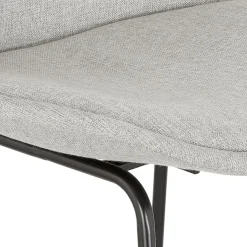 ALTEREGO Tabouret snack mi-hauteur 'RIGO MINI' en tissu gris et pieds en métal noir Outlet