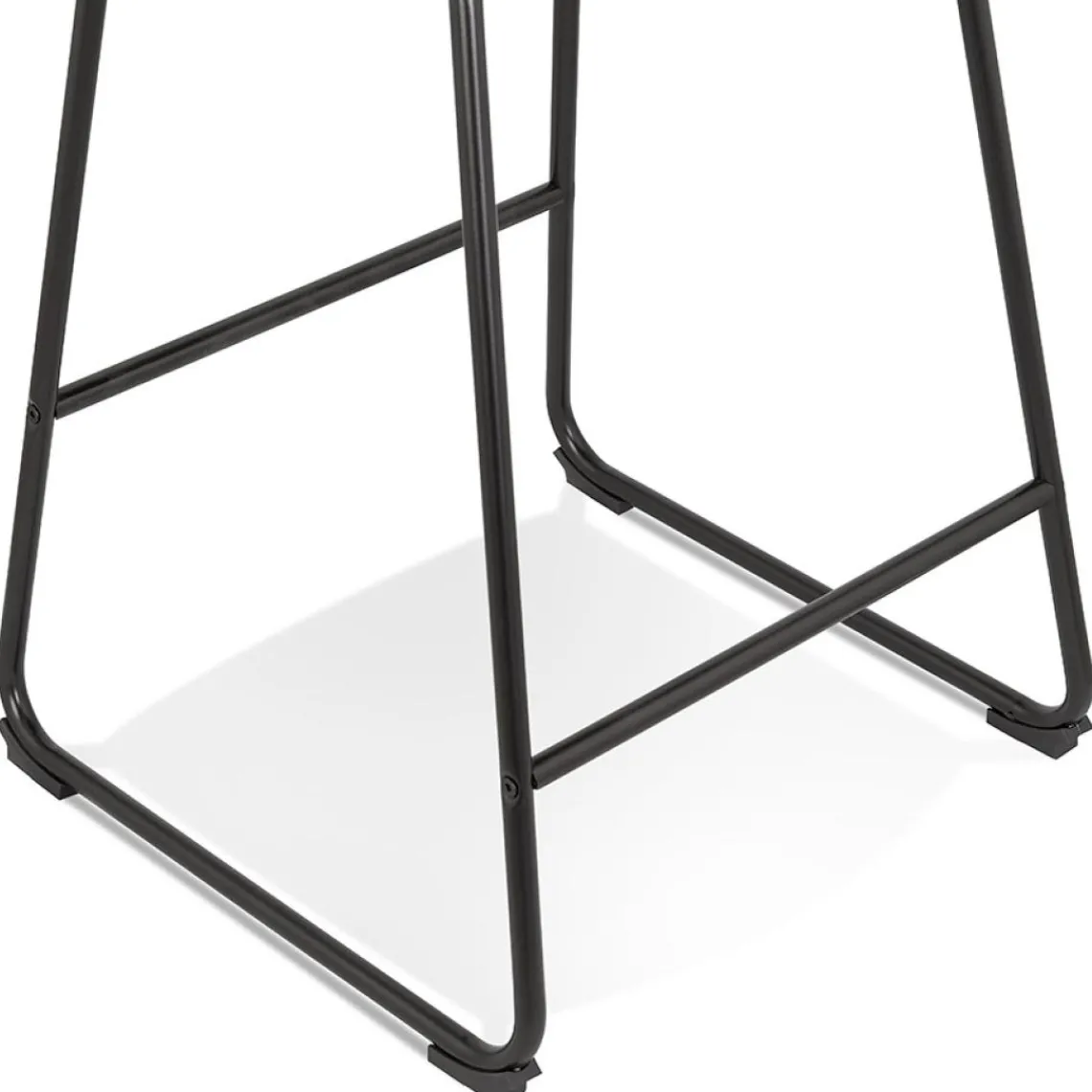 ALTEREGO Tabouret snack mi-hauteur 'RIGO MINI' en tissu gris et pieds en métal noir Outlet