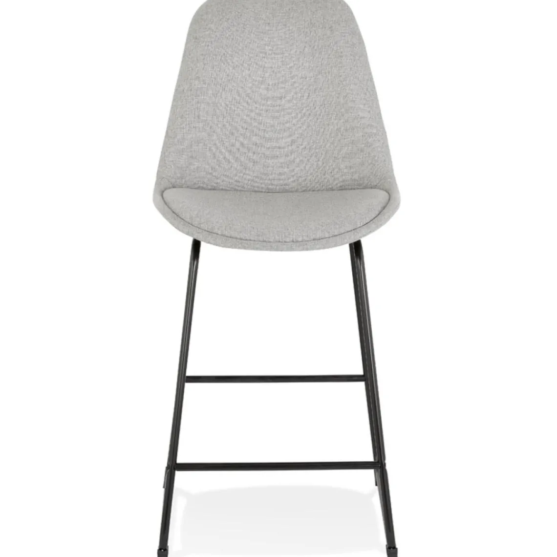 ALTEREGO Tabouret snack mi-hauteur 'RIGO MINI' en tissu gris et pieds en métal noir Outlet