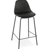ALTEREGO Tabouret snack mi-hauteur 'COOKIE MINI' noir style industriel New