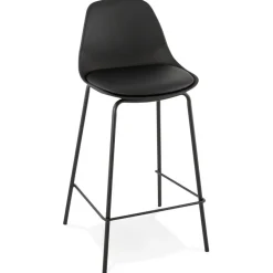 ALTEREGO Tabouret snack mi-hauteur 'COOKIE MINI' noir style industriel New