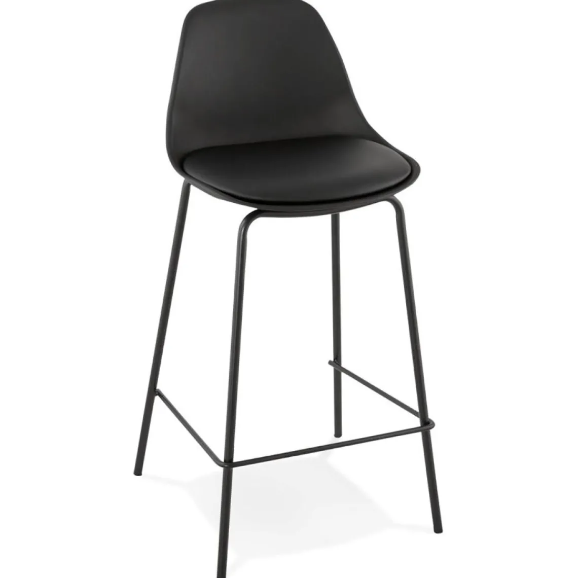 ALTEREGO Tabouret snack mi-hauteur 'COOKIE MINI' noir style industriel New