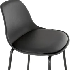 ALTEREGO Tabouret snack mi-hauteur 'COOKIE MINI' noir style industriel New