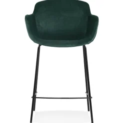 ALTEREGO Tabouret snack mi-hauteur 'LARISSA MINI' en velours vert New