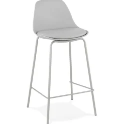 ALTEREGO Tabouret snack mi-hauteur 'COOKIE MINI' gris style industriel Discount