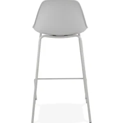 ALTEREGO Tabouret snack mi-hauteur 'COOKIE MINI' gris style industriel Discount