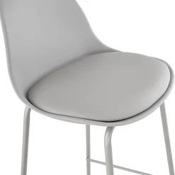 ALTEREGO Tabouret snack mi-hauteur 'COOKIE MINI' gris style industriel Discount