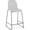 ALTEREGO Tabouret snack mi-hauteur 'EKTOR MINI' en tissu gris clair empilable Sale