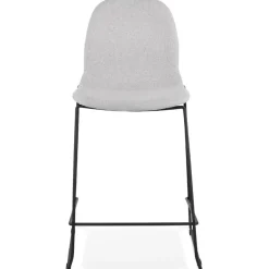 ALTEREGO Tabouret snack mi-hauteur 'EKTOR MINI' en tissu gris clair empilable Sale