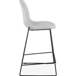 ALTEREGO Tabouret snack mi-hauteur 'EKTOR MINI' en tissu gris clair empilable Sale