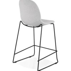 ALTEREGO Tabouret snack mi-hauteur 'EKTOR MINI' en tissu gris clair empilable Sale