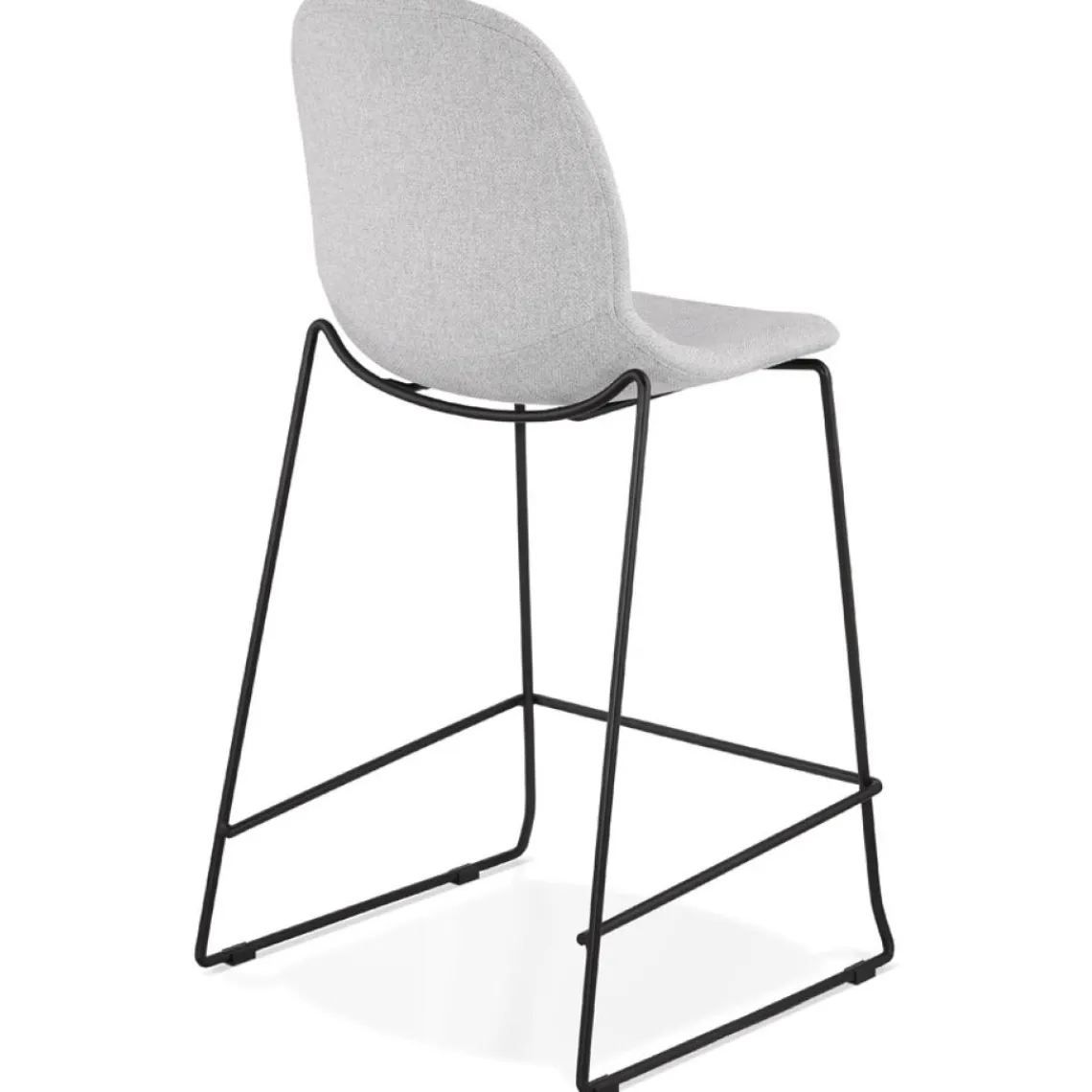 ALTEREGO Tabouret snack mi-hauteur 'EKTOR MINI' en tissu gris clair empilable Sale