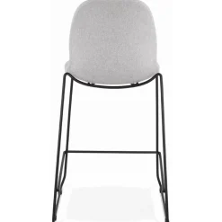 ALTEREGO Tabouret snack mi-hauteur 'EKTOR MINI' en tissu gris clair empilable Sale