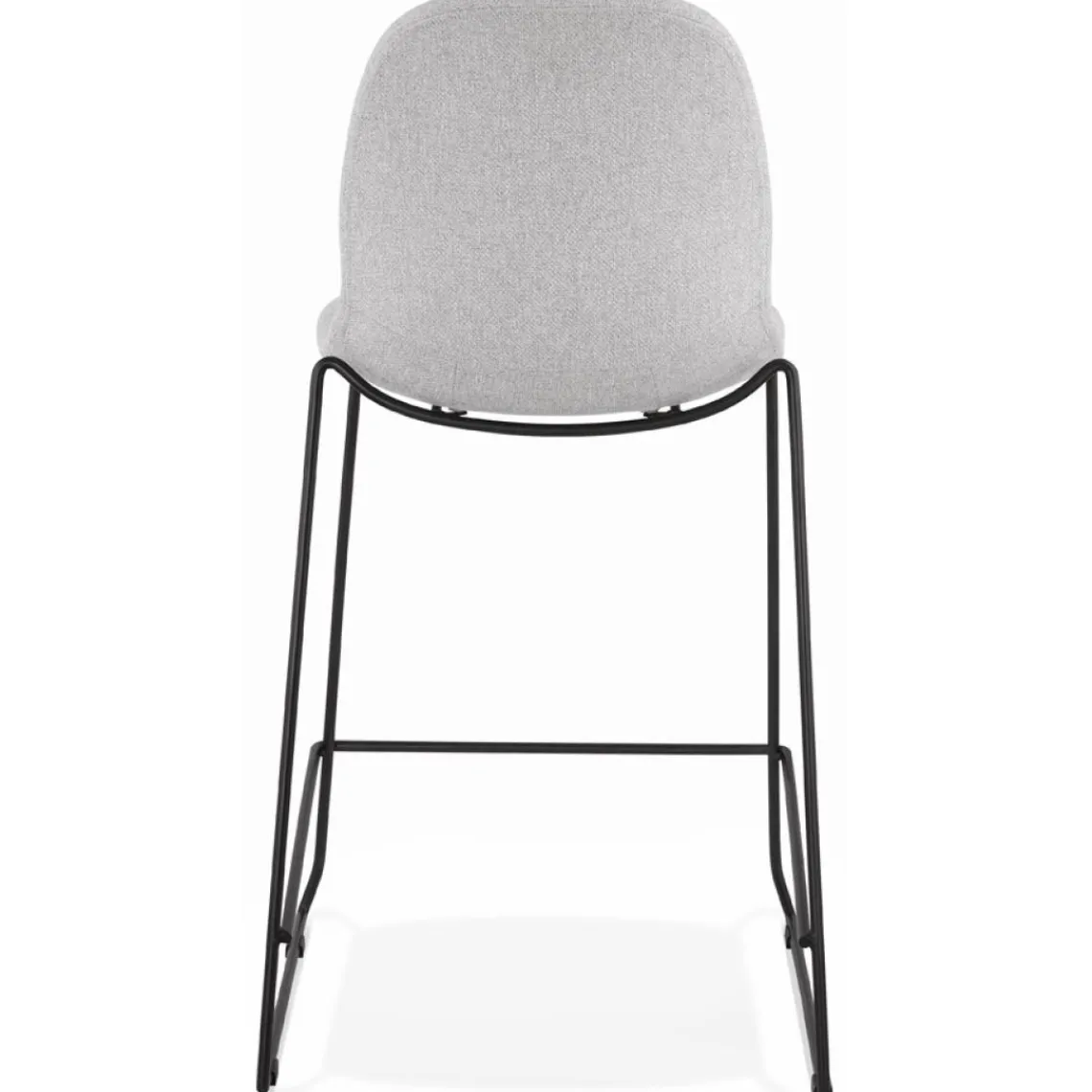 ALTEREGO Tabouret snack mi-hauteur 'EKTOR MINI' en tissu gris clair empilable Sale