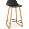 ALTEREGO Tabouret snack mi-hauteur 'MAKI MINI' noir style scandinave Best