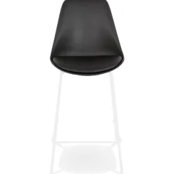 ALTEREGO Tabouret snack mi-hauteur 'LEMON MINI' noir avec pied en métal blanc Online