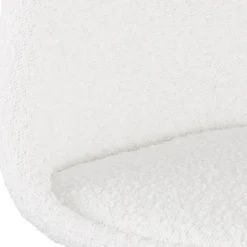 ALTEREGO Tabouret snack mi-hauteur 'CLARISSE MINI' en tissu bouloché blanc et 4 pieds en bois noir Online