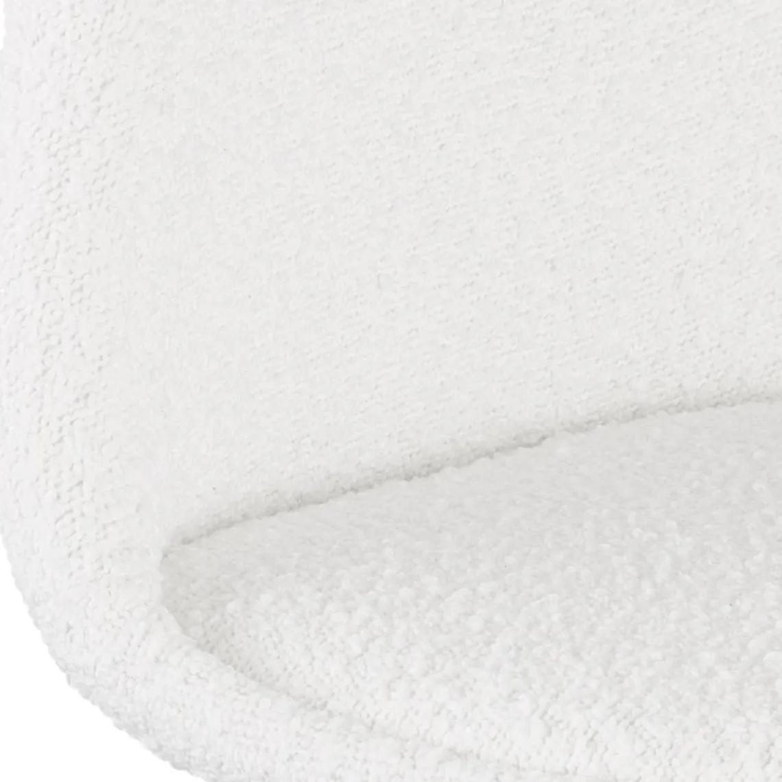 ALTEREGO Tabouret snack mi-hauteur 'CLARISSE MINI' en tissu bouloché blanc et 4 pieds en bois noir Online